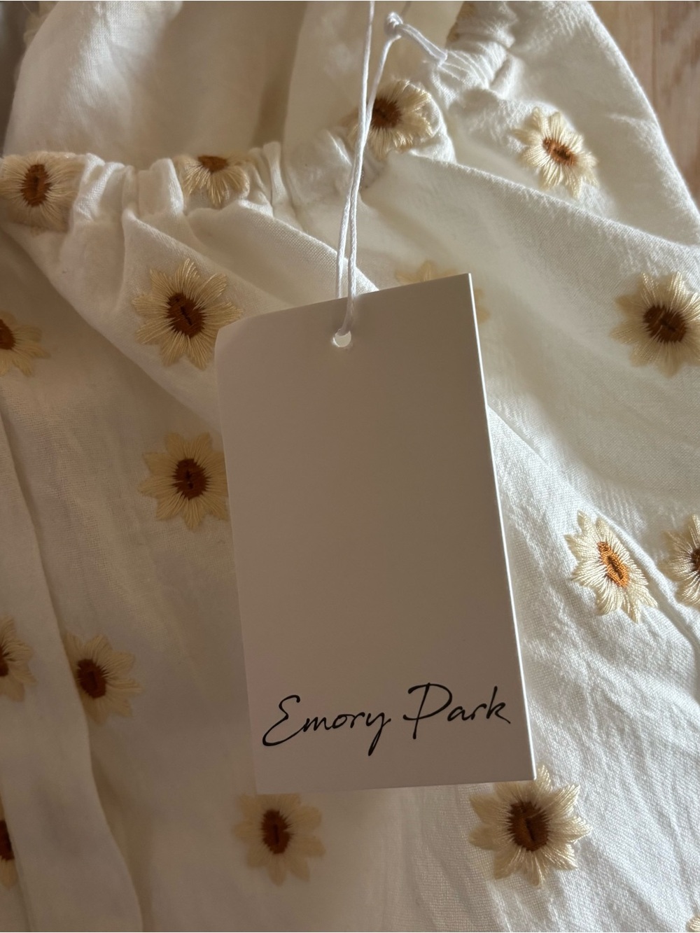 Emory Park Cream Dress with Mustard Daisy Embroidery - Picture 12 of 14